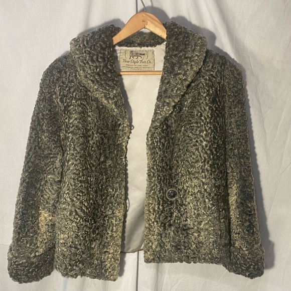 Persian Lamb Fur Coat Real Vintage Fur Wool Jacket - Picture 2 of 16